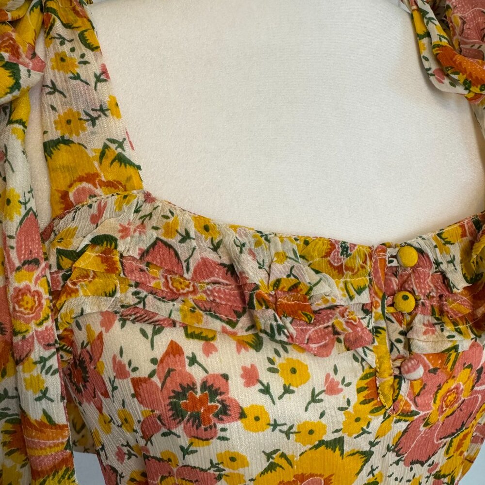 cleobella | ethereal pink, yellow and cream dress | size medium - Picture 2 of 8